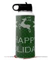 Skin Wrap Decal compatible with Hydro Flask Wide Mouth Bottle 32oz Ugly Holiday Christmas Sweater - Happy Holidays Sweater Green 01 (BOTTLE NOT INCLUDED)