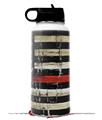 Skin Wrap Decal compatible with Hydro Flask Wide Mouth Bottle 32oz Painted Faded and Cracked Red Line USA American Flag (BOTTLE NOT INCLUDED)