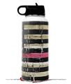 Skin Wrap Decal compatible with Hydro Flask Wide Mouth Bottle 32oz Painted Faded and Cracked Pink Line USA American Flag (BOTTLE NOT INCLUDED)