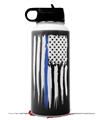 Skin Wrap Decal compatible with Hydro Flask Wide Mouth Bottle 32oz Brushed USA American Flag Blue Line (BOTTLE NOT INCLUDED)