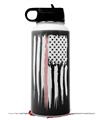 Skin Wrap Decal compatible with Hydro Flask Wide Mouth Bottle 32oz Brushed USA American Flag Pink Line (BOTTLE NOT INCLUDED)