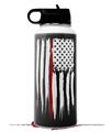 Skin Wrap Decal compatible with Hydro Flask Wide Mouth Bottle 32oz Brushed USA American Flag Red Line (BOTTLE NOT INCLUDED)