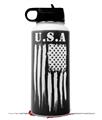 Skin Wrap Decal compatible with Hydro Flask Wide Mouth Bottle 32oz Brushed USA American Flag USA (BOTTLE NOT INCLUDED)