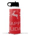Skin Wrap Decal compatible with Hydro Flask Wide Mouth Bottle 32oz Ugly Holiday Christmas Sweater - Happy Holidays Sweater Red 01 (BOTTLE NOT INCLUDED)