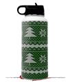 Skin Wrap Decal compatible with Hydro Flask Wide Mouth Bottle 32oz Ugly Holiday Christmas Sweater - Christmas Trees Green 01 (BOTTLE NOT INCLUDED)