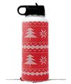 Skin Wrap Decal compatible with Hydro Flask Wide Mouth Bottle 32oz Ugly Holiday Christmas Sweater - Christmas Trees Red 01 (BOTTLE NOT INCLUDED)