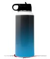 Skin Wrap Decal compatible with Hydro Flask Wide Mouth Bottle 32oz Smooth Fades Neon Blue Black (BOTTLE NOT INCLUDED)