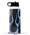 Skin Wrap Decal compatible with Hydro Flask Wide Mouth Bottle 32oz Metal Flames Blue (BOTTLE NOT INCLUDED)