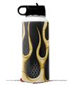Skin Wrap Decal compatible with Hydro Flask Wide Mouth Bottle 32oz Metal Flames Yellow (BOTTLE NOT INCLUDED)