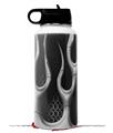 Skin Wrap Decal compatible with Hydro Flask Wide Mouth Bottle 32oz Metal Flames Chrome (BOTTLE NOT INCLUDED)