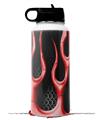 Skin Wrap Decal compatible with Hydro Flask Wide Mouth Bottle 32oz Metal Flames Red (BOTTLE NOT INCLUDED)