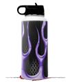 Skin Wrap Decal compatible with Hydro Flask Wide Mouth Bottle 32oz Metal Flames Purple (BOTTLE NOT INCLUDED)