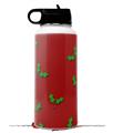 Skin Wrap Decal compatible with Hydro Flask Wide Mouth Bottle 32oz Christmas Holly Leaves on Red (BOTTLE NOT INCLUDED)