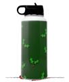 Skin Wrap Decal compatible with Hydro Flask Wide Mouth Bottle 32oz Christmas Holly Leaves on Green (BOTTLE NOT INCLUDED)