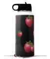 Skin Wrap Decal compatible with Hydro Flask Wide Mouth Bottle 32oz Strawberries on Black (BOTTLE NOT INCLUDED)
