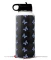 Skin Wrap Decal compatible with Hydro Flask Wide Mouth Bottle 32oz Pastel Butterflies Blue on Black (BOTTLE NOT INCLUDED)