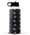 Skin Wrap Decal compatible with Hydro Flask Wide Mouth Bottle 32oz Pastel Butterflies Purple on Black (BOTTLE NOT INCLUDED)