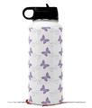 Skin Wrap Decal compatible with Hydro Flask Wide Mouth Bottle 32oz Pastel Butterflies Purple on White (BOTTLE NOT INCLUDED)