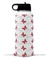 Skin Wrap Decal compatible with Hydro Flask Wide Mouth Bottle 32oz Pastel Butterflies Red on White (BOTTLE NOT INCLUDED)