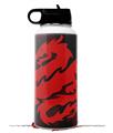 Skin Wrap Decal compatible with Hydro Flask Wide Mouth Bottle 32oz Oriental Dragon Red on Black (BOTTLE NOT INCLUDED)