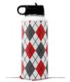 Skin Wrap Decal compatible with Hydro Flask Wide Mouth Bottle 32oz Argyle Red and Gray (BOTTLE NOT INCLUDED)
