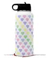 Skin Wrap Decal compatible with Hydro Flask Wide Mouth Bottle 32oz Pastel Hearts on White (BOTTLE NOT INCLUDED)