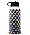 Skin Wrap Decal compatible with Hydro Flask Wide Mouth Bottle 32oz Pastel Hearts on Black (BOTTLE NOT INCLUDED)