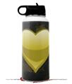 Skin Wrap Decal compatible with Hydro Flask Wide Mouth Bottle 32oz Glass Heart Grunge Yellow (BOTTLE NOT INCLUDED)