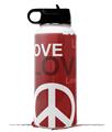 Skin Wrap Decal compatible with Hydro Flask Wide Mouth Bottle 32oz Love and Peace Red (BOTTLE NOT INCLUDED)