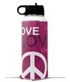 Skin Wrap Decal compatible with Hydro Flask Wide Mouth Bottle 32oz Love and Peace Hot Pink (BOTTLE NOT INCLUDED)