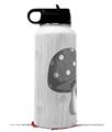 Skin Wrap Decal compatible with Hydro Flask Wide Mouth Bottle 32oz Mushrooms Gray (BOTTLE NOT INCLUDED)