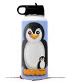 Skin Wrap Decal compatible with Hydro Flask Wide Mouth Bottle 32oz Penguins on Blue (BOTTLE NOT INCLUDED)