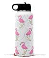 Skin Wrap Decal compatible with Hydro Flask Wide Mouth Bottle 32oz Flamingos on White (BOTTLE NOT INCLUDED)