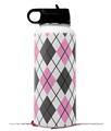 Skin Wrap Decal compatible with Hydro Flask Wide Mouth Bottle 32oz Argyle Pink and Gray (BOTTLE NOT INCLUDED)