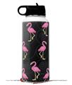 Skin Wrap Decal compatible with Hydro Flask Wide Mouth Bottle 32oz Flamingos on Black (BOTTLE NOT INCLUDED)