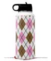 Skin Wrap Decal compatible with Hydro Flask Wide Mouth Bottle 32oz Argyle Pink and Brown (BOTTLE NOT INCLUDED)