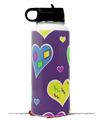 Skin Wrap Decal compatible with Hydro Flask Wide Mouth Bottle 32oz Crazy Hearts (BOTTLE NOT INCLUDED)