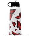Skin Wrap Decal compatible with Hydro Flask Wide Mouth Bottle 32oz Butterflies Red (BOTTLE NOT INCLUDED)