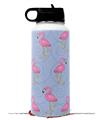 Skin Wrap Decal compatible with Hydro Flask Wide Mouth Bottle 32oz Flamingos on Blue (BOTTLE NOT INCLUDED)