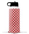 Skin Wrap Decal compatible with Hydro Flask Wide Mouth Bottle 32oz Checkered Canvas Red and White (BOTTLE NOT INCLUDED)