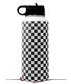 Skin Wrap Decal compatible with Hydro Flask Wide Mouth Bottle 32oz Checkered Canvas Black and White (BOTTLE NOT INCLUDED)
