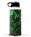 Skin Wrap Decal compatible with Hydro Flask Wide Mouth Bottle 32oz Twisted Garden Green and Hot Pink (BOTTLE NOT INCLUDED)