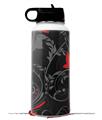 Skin Wrap Decal compatible with Hydro Flask Wide Mouth Bottle 32oz Twisted Garden Gray and Red (BOTTLE NOT INCLUDED)