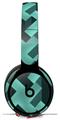 Skin Decal Wrap works with Original Beats Solo Pro Headphones Retro Houndstooth Seafoam Green Skin Only BEATS NOT INCLUDED
