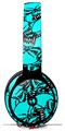Skin Decal Wrap works with Original Beats Solo Pro Headphones Scattered Skulls Neon Teal Skin Only BEATS NOT INCLUDED