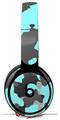 Skin Decal Wrap works with Original Beats Solo Pro Headphones WraptorCamo Old School Camouflage Camo Neon Teal Skin Only BEATS NOT INCLUDED