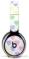 Skin Decal Wrap works with Original Beats Solo Pro Headphones Pastel Hearts on White Skin Only BEATS NOT INCLUDED