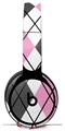 Skin Decal Wrap works with Original Beats Solo Pro Headphones Argyle Pink and Gray Skin Only BEATS NOT INCLUDED
