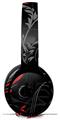 Skin Decal Wrap works with Original Beats Solo Pro Headphones Twisted Garden Gray and Red Skin Only BEATS NOT INCLUDED