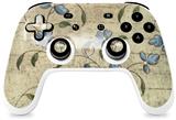Skin Decal Wrap works with Original Google Stadia Controller Flowers and Berries Blue Skin Only CONTROLLER NOT INCLUDED